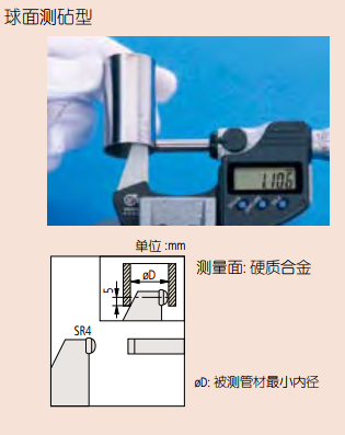 球型测砧壁厚千分尺