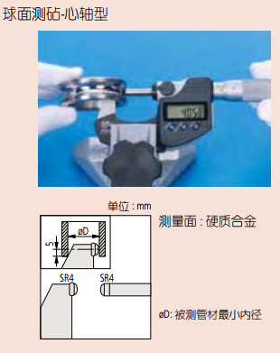 球型测砧壁厚千分尺