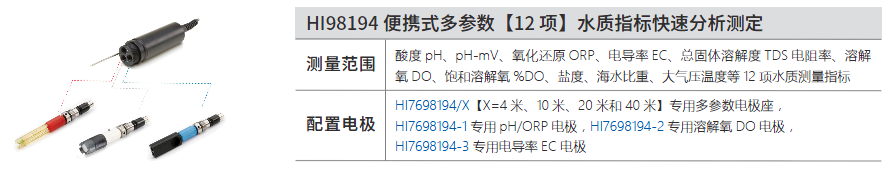 哈纳HI98194多参数【12项】水质分析测定仪